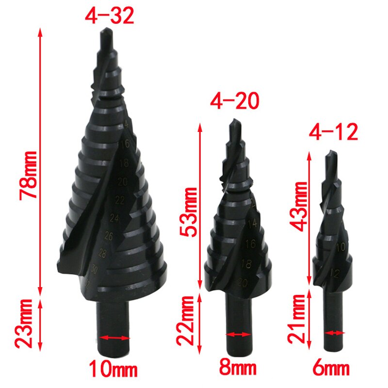 HSS Step Drill Bits Cone Toolset