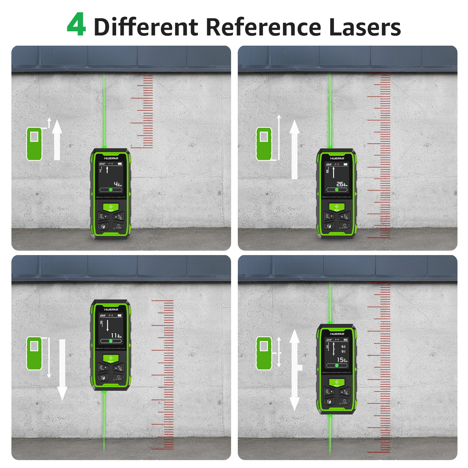 Huepr Dual Green Laser Rangefinder Laser Meter With High Accuracy And LCD Display Laser Distance Measure Tool Huepr Dual Green Laser Rangefinder Laser Meter With High Accuracy And LCD Display Laser Distance Measure Tool