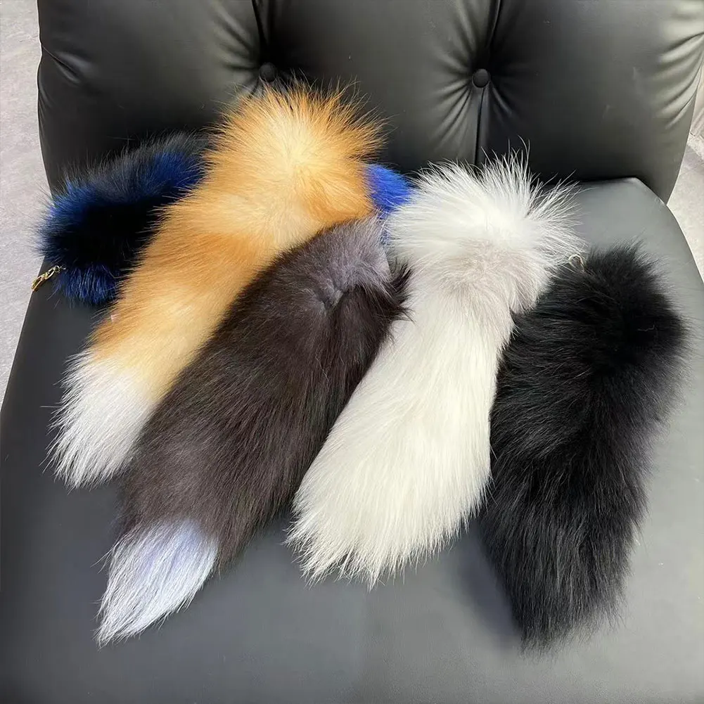 Huge Fluffy Faux Fur Fox Tail Keychain Therian Tail Fox Tail Keychain Fur Pendant Key Chain Keychain Pendant Gift for