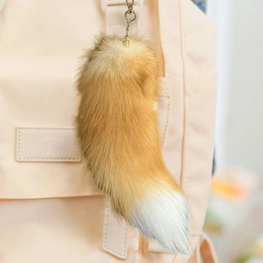 Huge Fluffy Faux Fur Fox Tail Keychain Therian Tail Fox Tail Keychain Fur Pendant Key Chain Keychain Pendant Gift for
