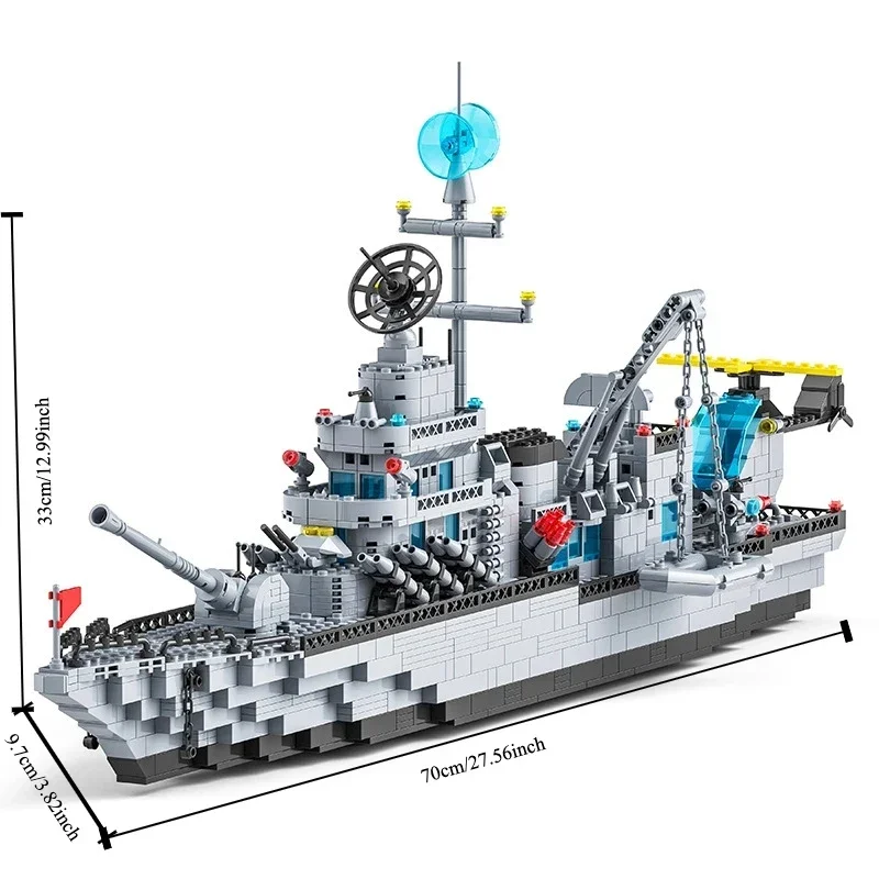 Huge size 1560PCS Navy War Ship Army Ship Model Warship 6 in 1 Multi-Shape Combination Building Blocks To Build