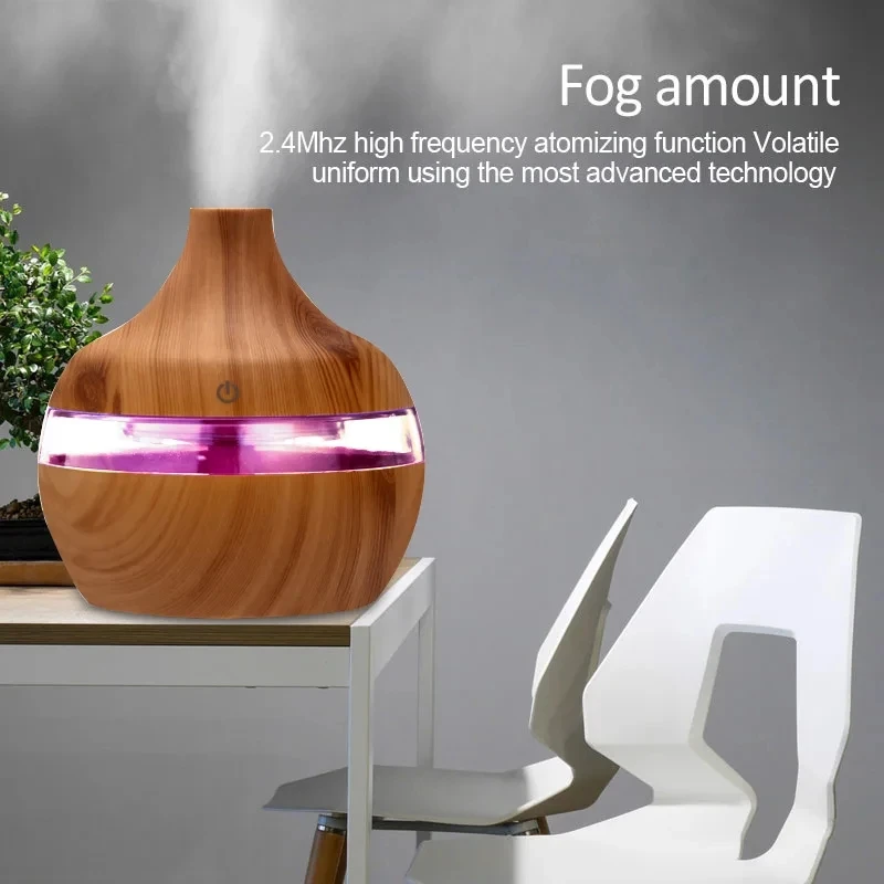 Humidifier Electric Aroma Air Diffuser Wood Ultrasonic Air Humidifier Essential Oil Aromatherapy Cool Mist Maker For