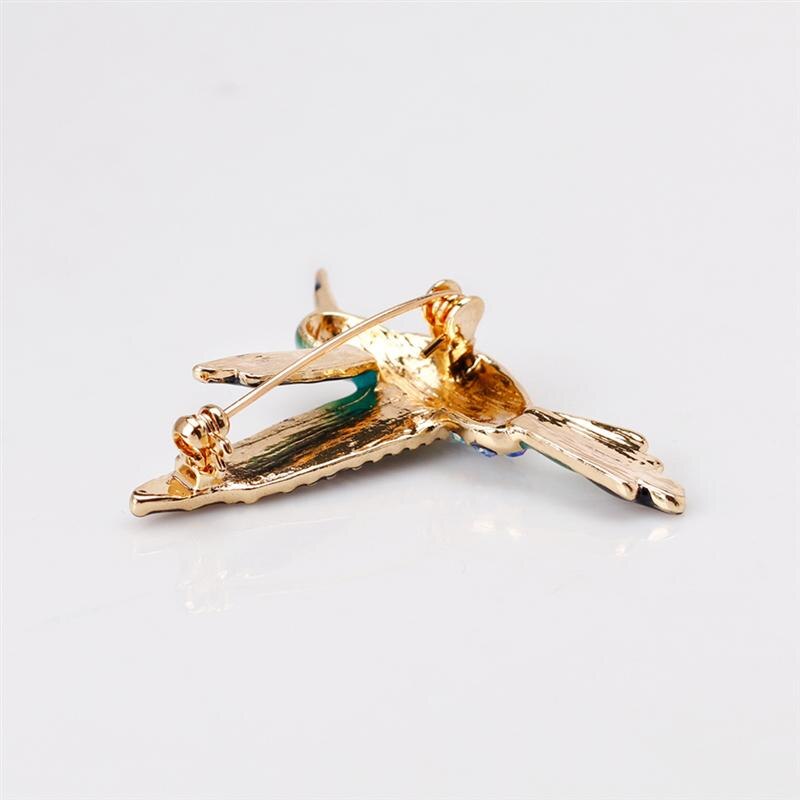 Hummingbird Brooch with Gem Stones (2 pcs)