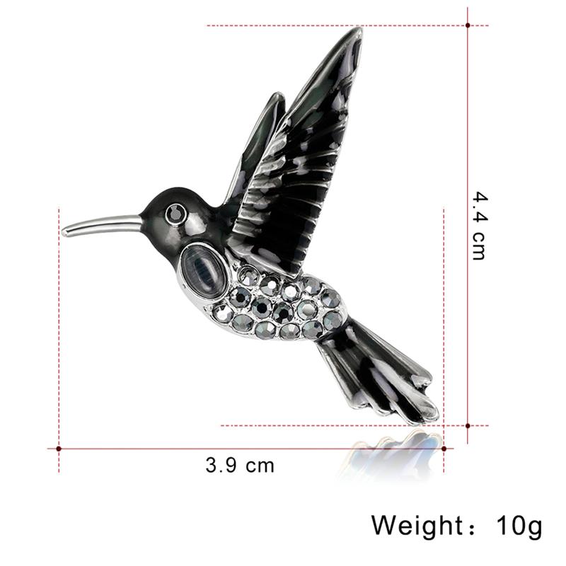 Hummingbird Brooch with Gem Stones (2 pcs)