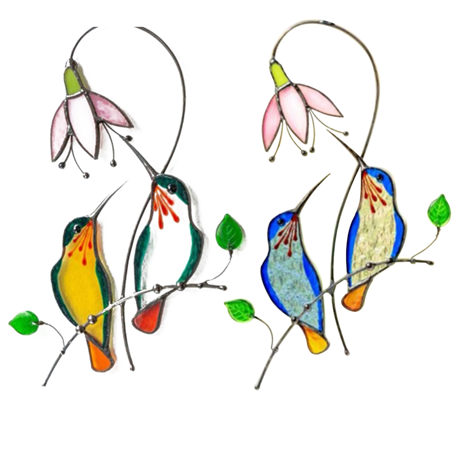 Hummingbird Stained Glass Hanging Decor Hummingbird Stained Glass Hanging Decor