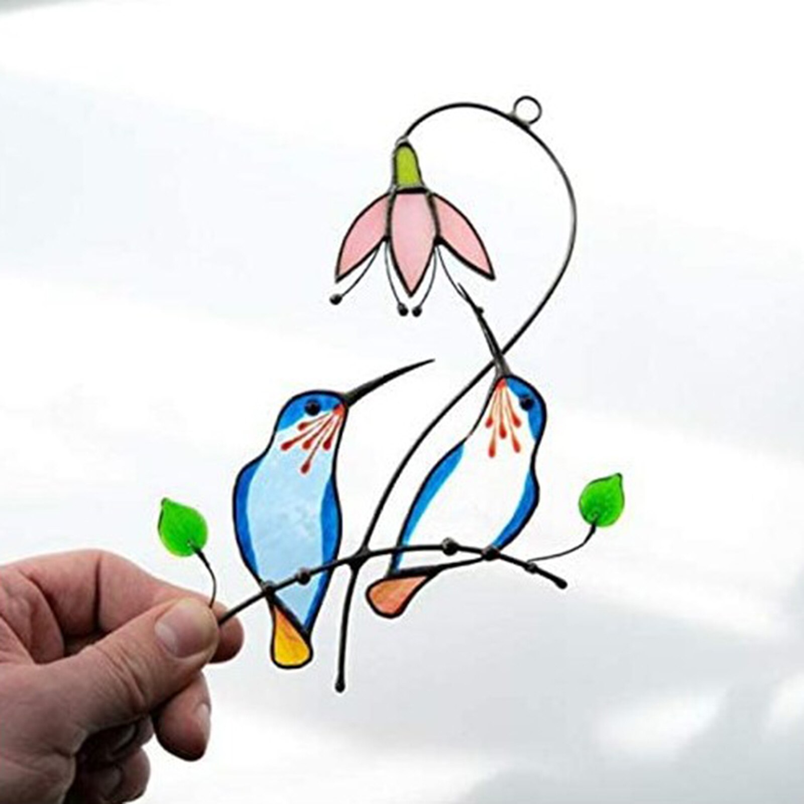 Hummingbird Stained Glass Hanging Decor