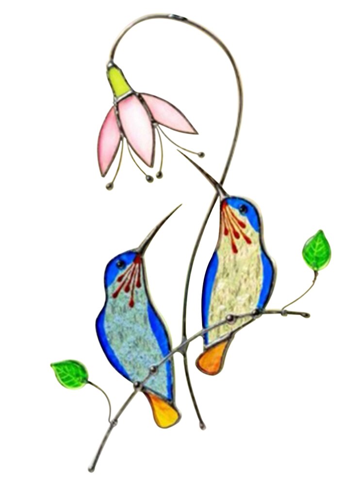 Hummingbird Stained Glass Hanging Decor