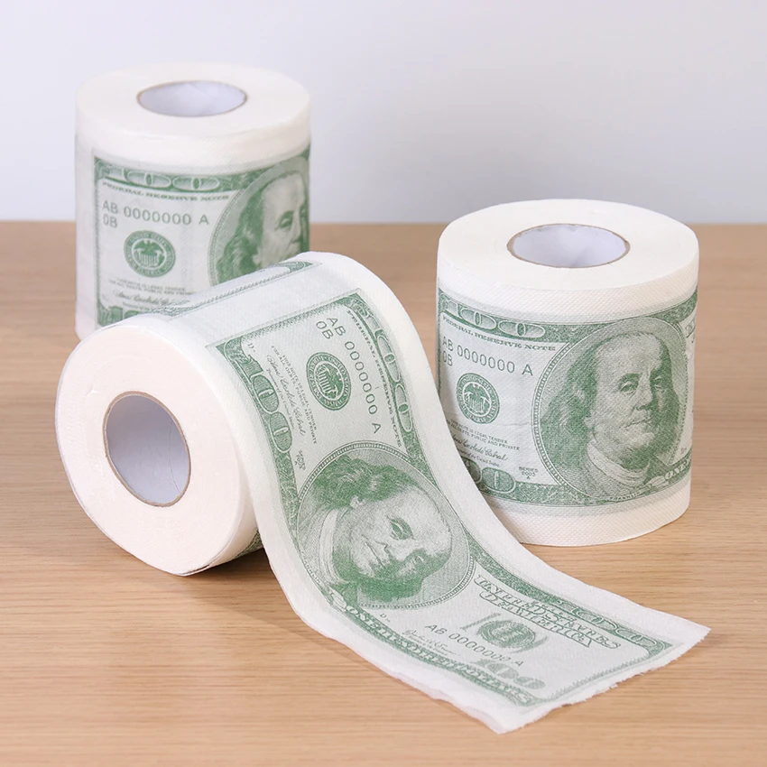 Hundred Dollars Printed Rolling Paper Funny Toilet Paper Humor Toilet Paper Novelty Gift