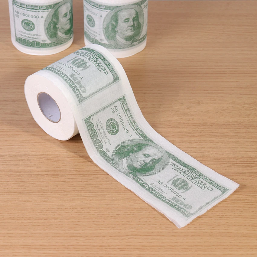 Hundred Dollars Printed Rolling Paper Funny Toilet Paper Humor Toilet Paper Novelty Gift Hundred Dollars Printed Rolling Paper Funny Toilet Paper Humor Toilet Paper Novelty Gift