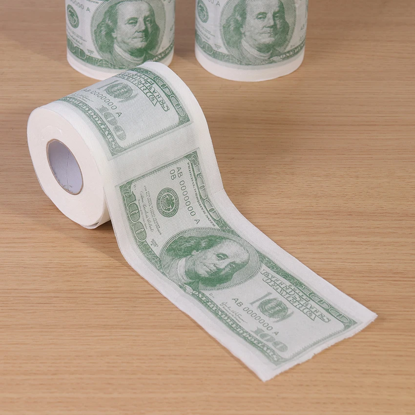Hundred Dollars Printed Rolling Paper Funny Toilet Paper Humor Toilet Paper Novelty Gift Hundred Dollars Printed Rolling Paper Funny Toilet Paper Humor Toilet Paper Novelty Gift