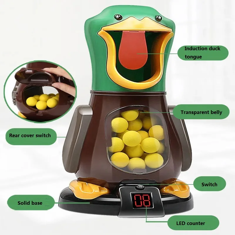 Hungry Shooting Duck Toys Air-powered Gun Soft Bullet Ball With Light Electronic Scoring Battle Games Funny Gun Toy for Hungry Shooting Duck Toys Air-powered Gun Soft Bullet Ball With Light Electronic Scoring Battle Games Funny Gun Toy for