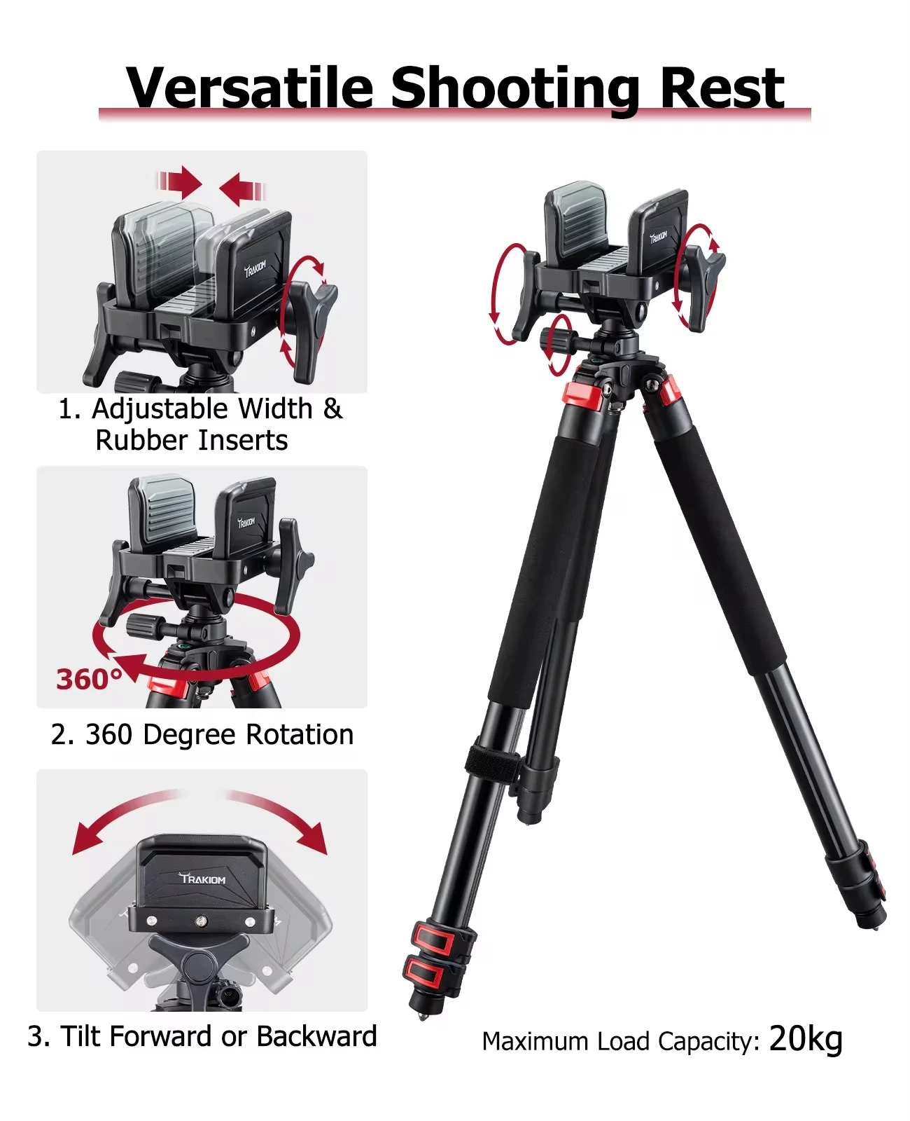 Hunting Rest with Sturdy Aluminum Frame Lightweight Provides Stability Adjustable Legs Hands-Free Operation Outdoors