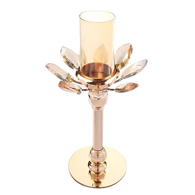 Hurricane Candle Holder Crystal Centerpiece