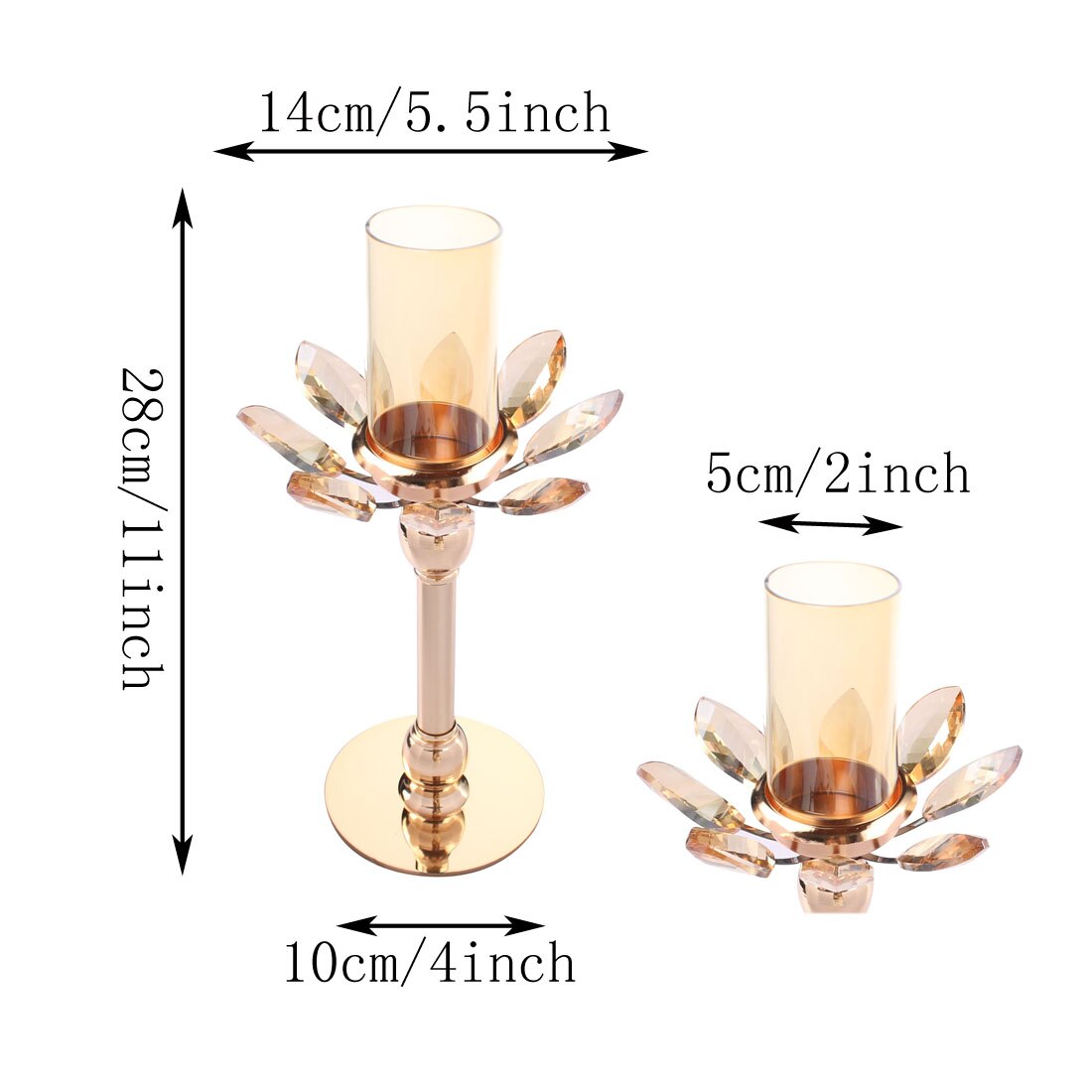 Hurricane Candle Holder Crystal Centerpiece