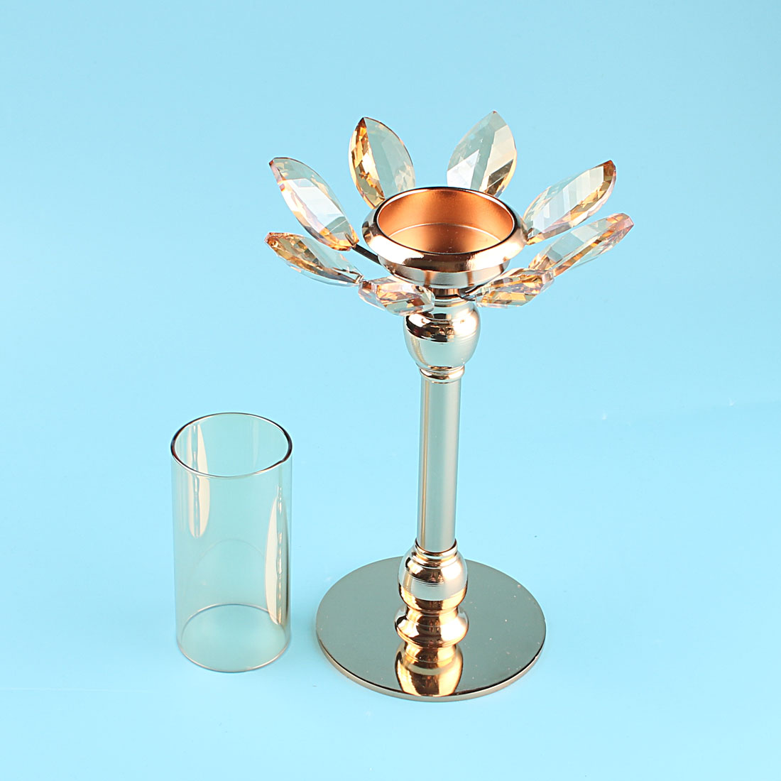 Hurricane Candle Holder Crystal Centerpiece