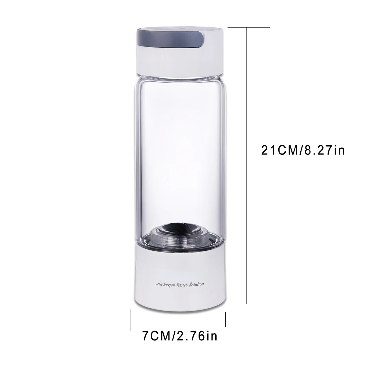 Hydrogen Rich Water Generator Bottle Glass Cup body DuPont SPE/PEM Dual Chamber Maker lonizer – H2 Inhalation device