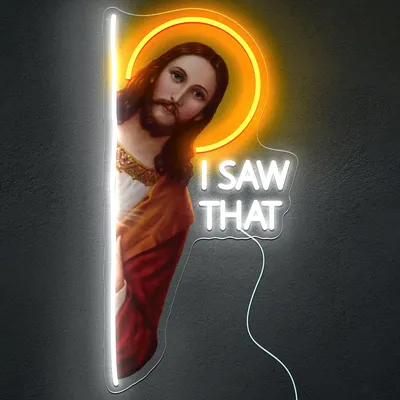I Saw That Neon Sign God Neon Wall Decoration with Adjustable Brightness LED Light Room Living Room Decor Fun Gift for I Saw That Neon Sign God Neon Wall Decoration with Adjustable Brightness LED Light Room Living Room Decor Fun Gift for