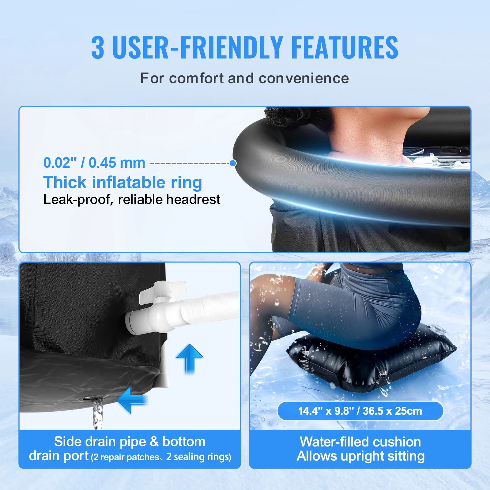 Ice Bath Tub Cold Water Therapy Plunge Tub for Athletes Portable Outdoor Ice Barrel Plunge Pool Inflatable Ice Bathtub Ice Bath Tub Cold Water Therapy Plunge Tub for Athletes Portable Outdoor Ice Barrel Plunge Pool Inflatable Ice Bathtub