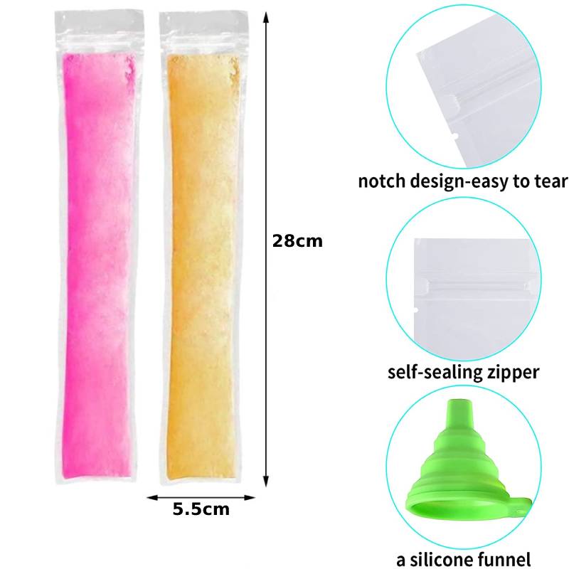 Ice Popsicle Bags with Funnel (100pcs) Ice Popsicle Bags with Funnel (100pcs)