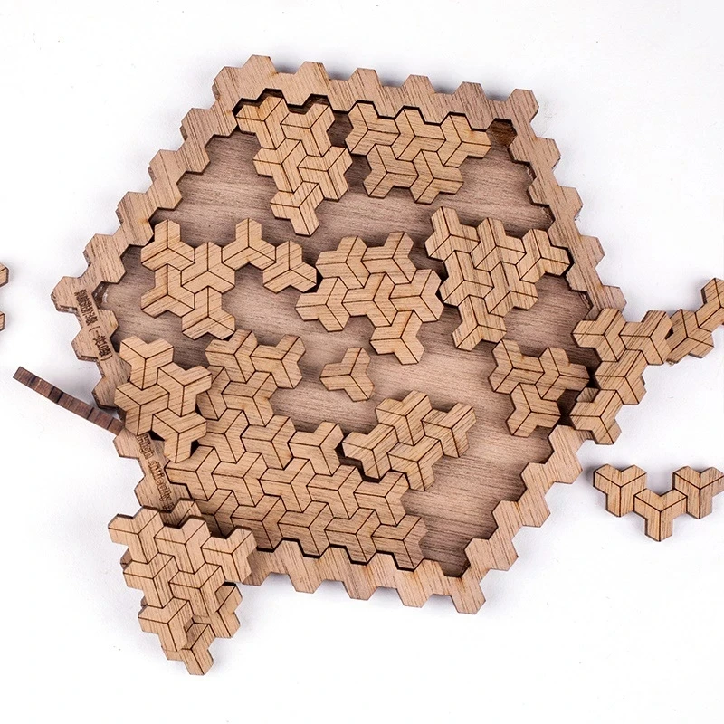 Impossible Wooden Puzzle IQ Puzzles for Adults Impossible Jig Saw Puzzles Brain-teaser Ten Level Difficulty Tangram