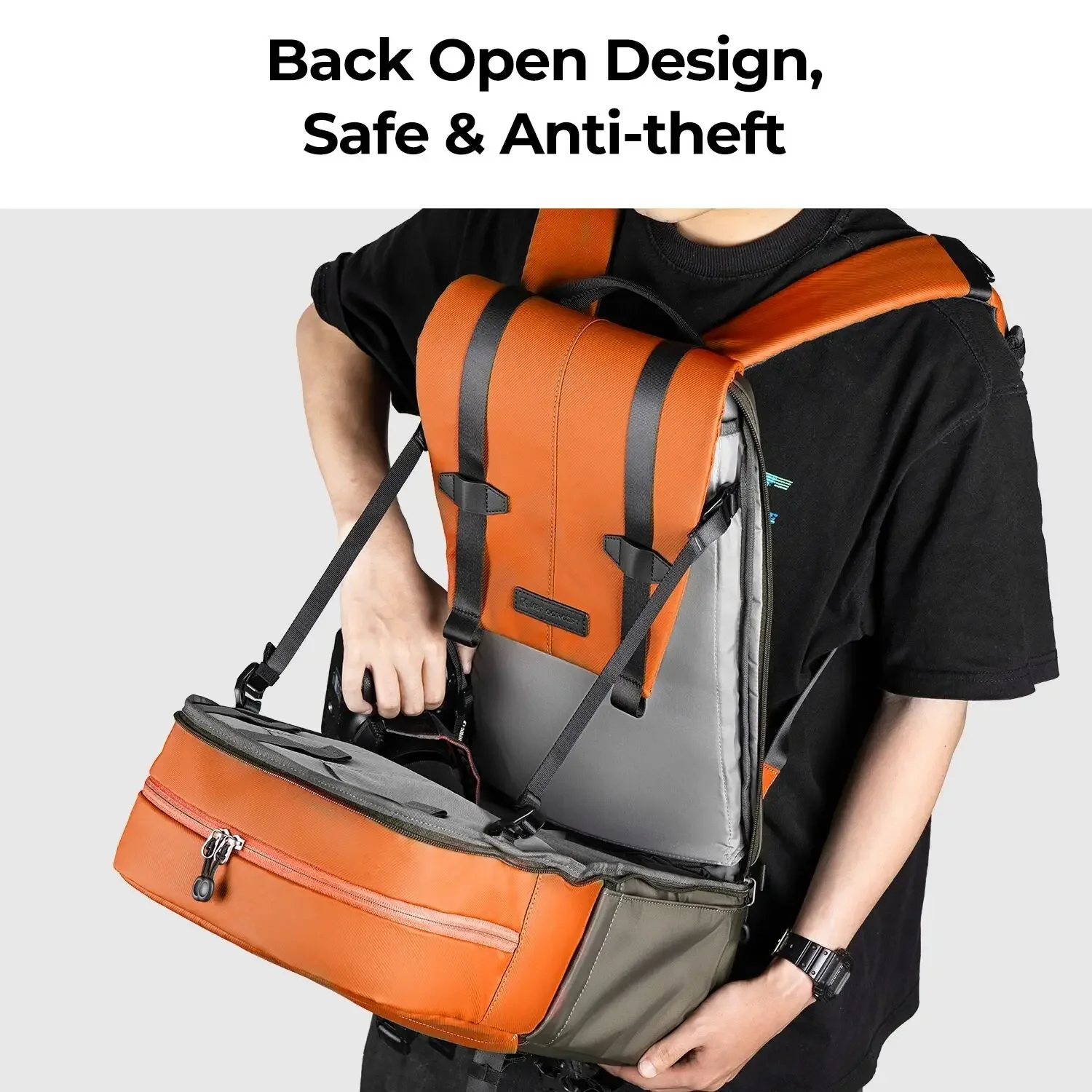 In Rain Cover Camera Backpack Outdoor Travel Photography Bag Can Carry A tripod Side Quick Access Ergonomic Design