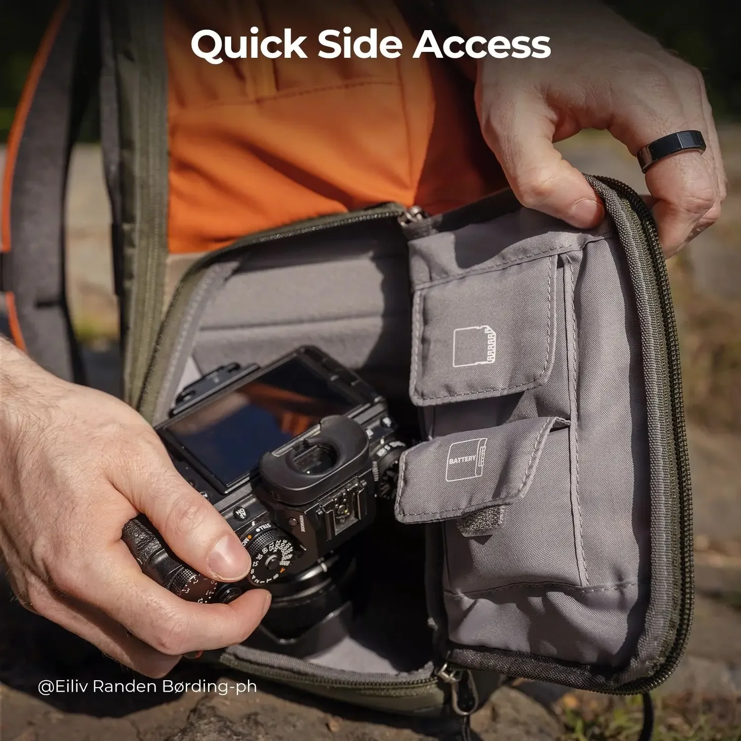 In Rain Cover Camera Backpack Outdoor Travel Photography Bag Can Carry A tripod Side Quick Access Ergonomic Design