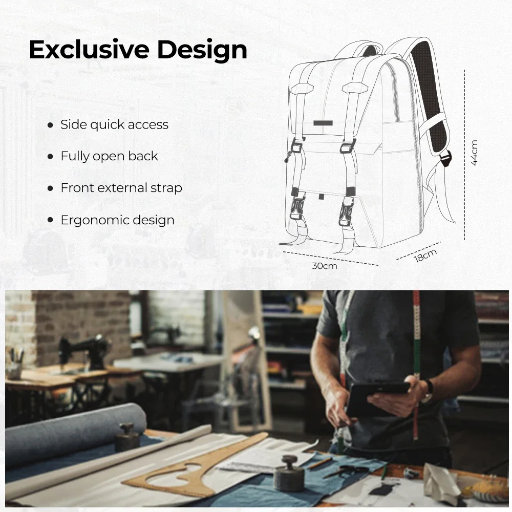 In Rain Cover Camera Backpack Outdoor Travel Photography Bag Can Carry A tripod Side Quick Access Ergonomic Design