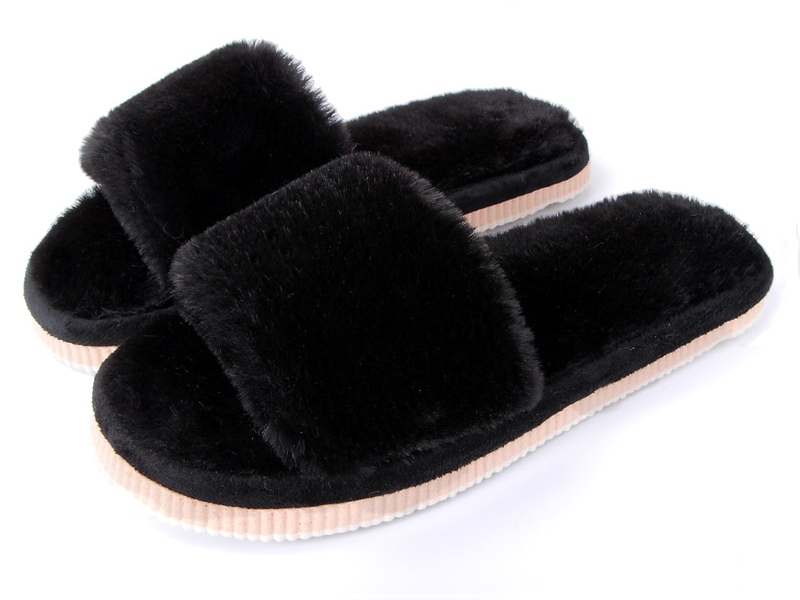 Indoor Slippers Warm Fur Slides Indoor Slippers Warm Fur Slides