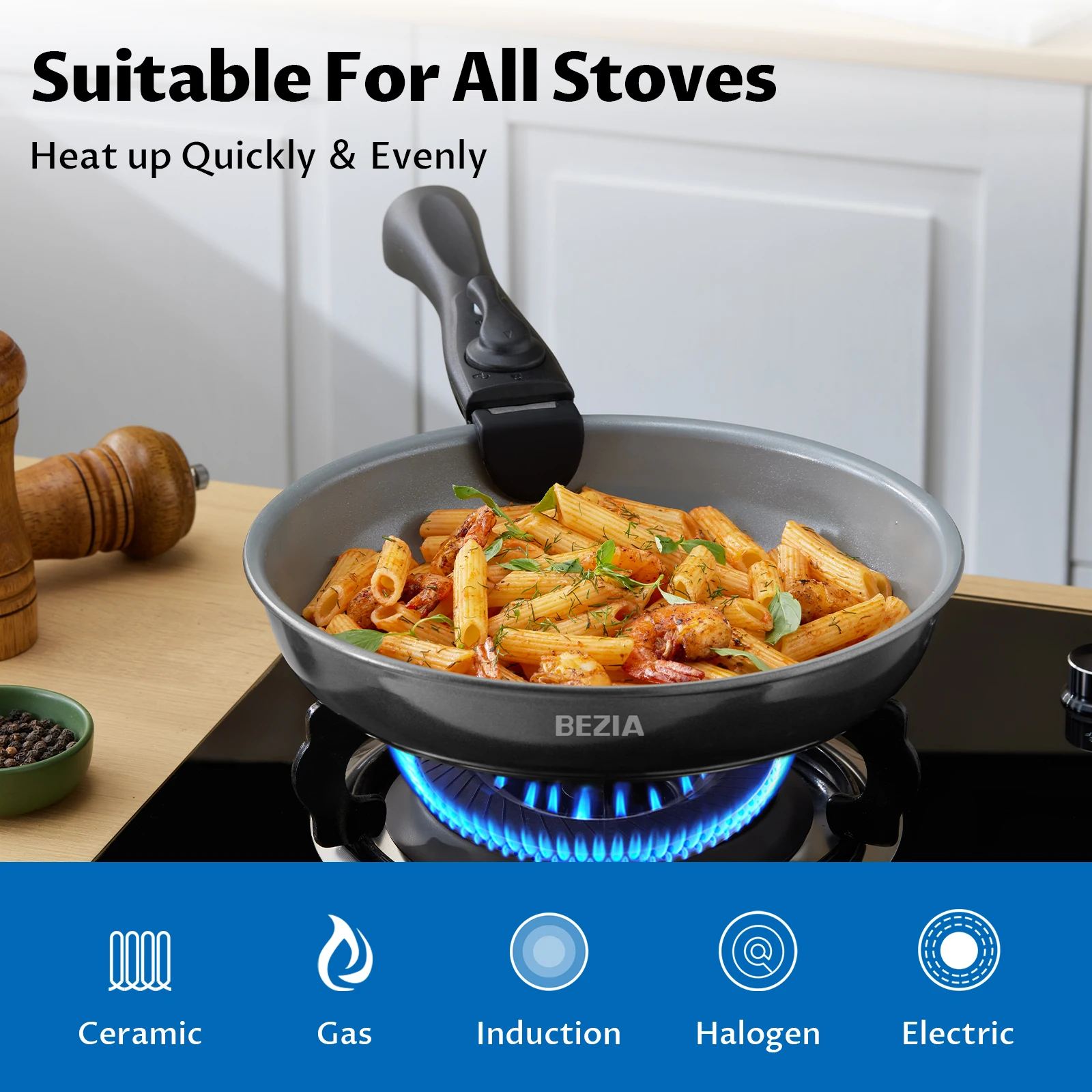 Induction Cookware with Healthy Ceramic Coating, Nonstick Pots and Pans Set 13pcs with Detachable Handles Induction Cookware with Healthy Ceramic Coating, Nonstick Pots and Pans Set 13pcs with Detachable Handles