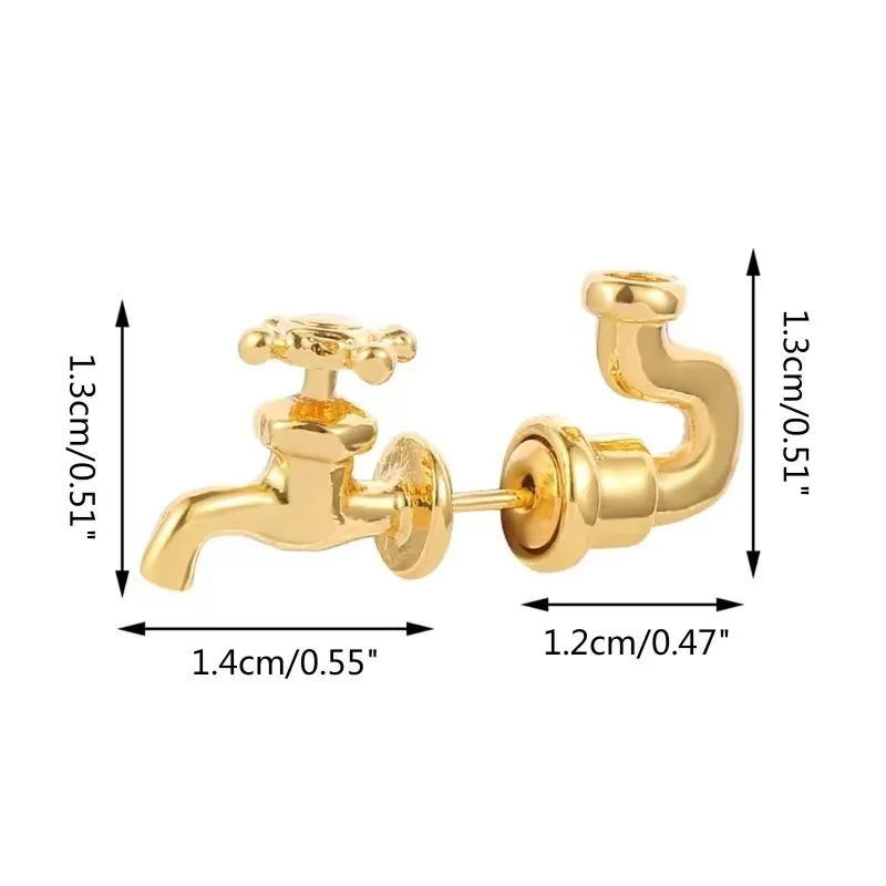 Industrial Punk Water Faucet Shape Stud Earrings For Men Women Gothic Piercing Earring Personality Halloween Fashion Industrial Punk Water Faucet Shape Stud Earrings For Men Women Gothic Piercing Earring Personality Halloween Fashion