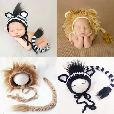 Infant Lion Costume Knitted Material with Fur Infant Lion Costume Knitted Material with Fur