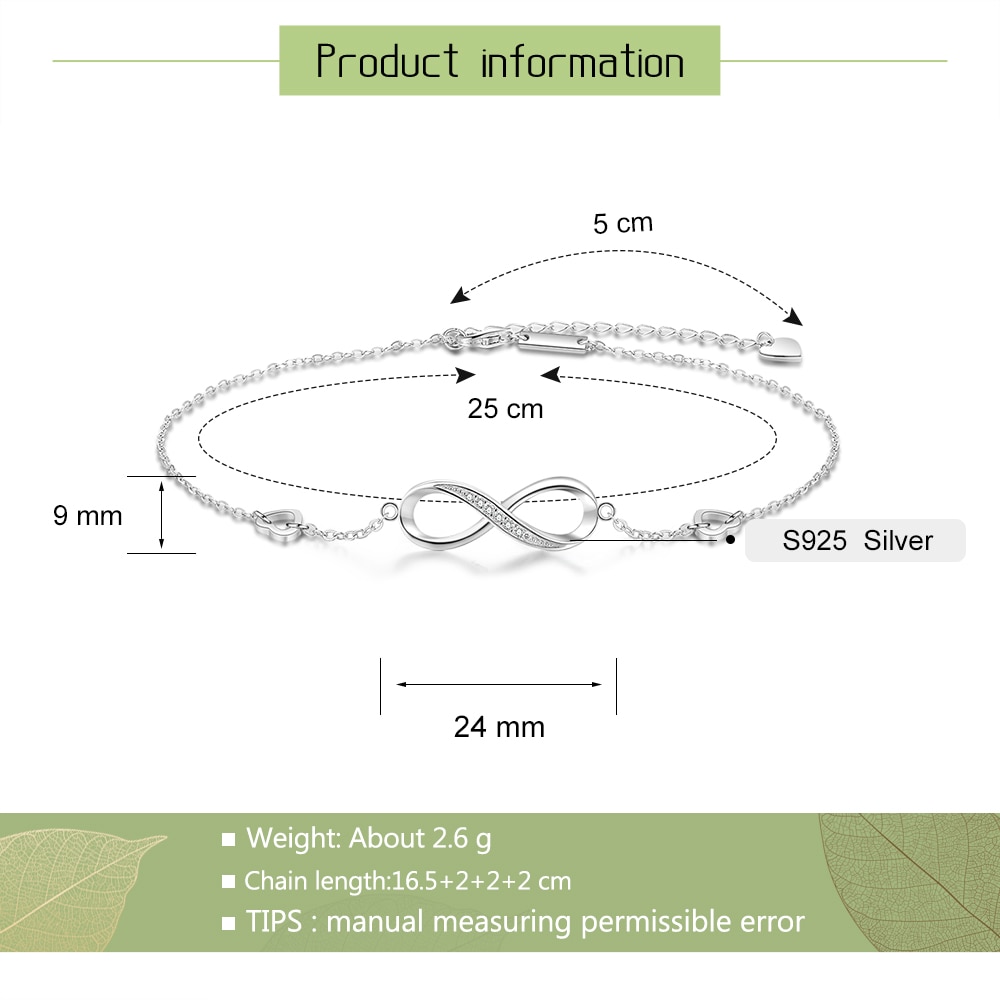 Infinity Anklet Silver Jewelry for Women Infinity Anklet Silver Jewelry for Women