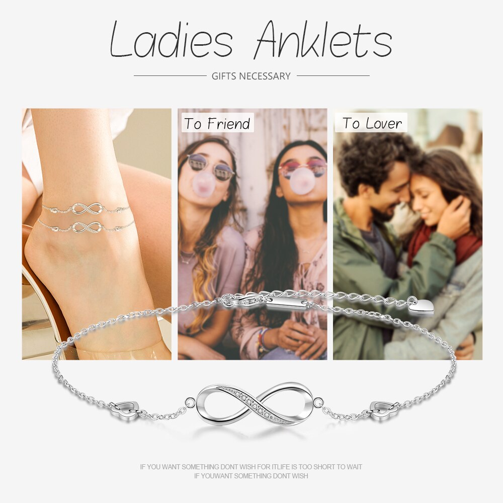 Infinity Anklet Silver Jewelry for Women Infinity Anklet Silver Jewelry for Women
