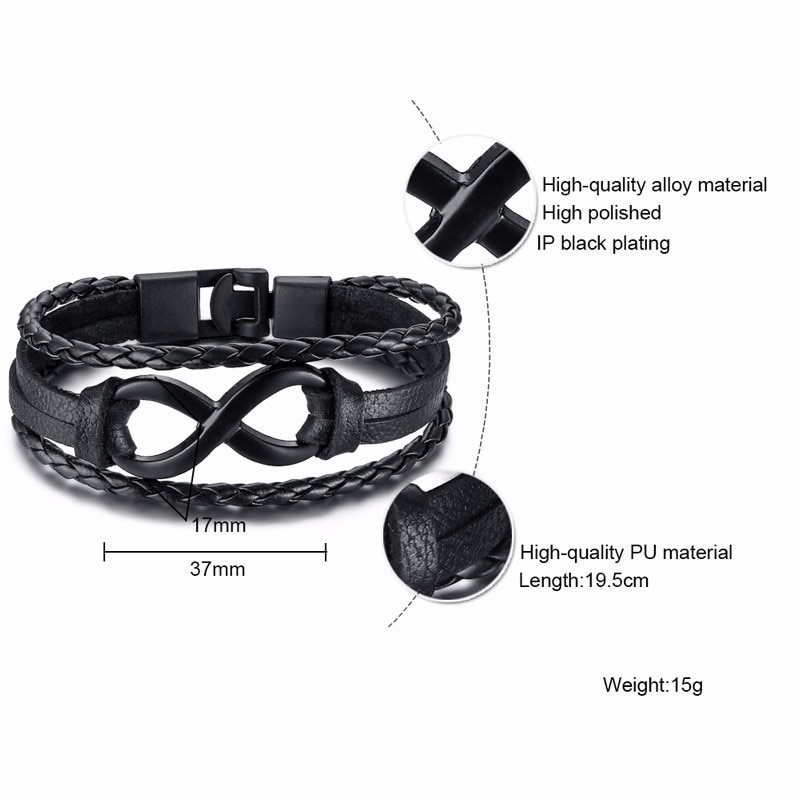 Infinity Bracelet For Men Fashion Accessory