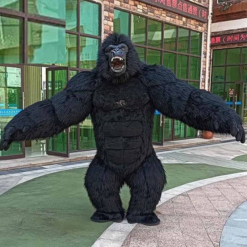 Inflatable 2M/2.6M/3M Big King Kong Gorilla Mascot Cosplay Costumes Party Advertising Plush Cartoon Doll Clothing Adult