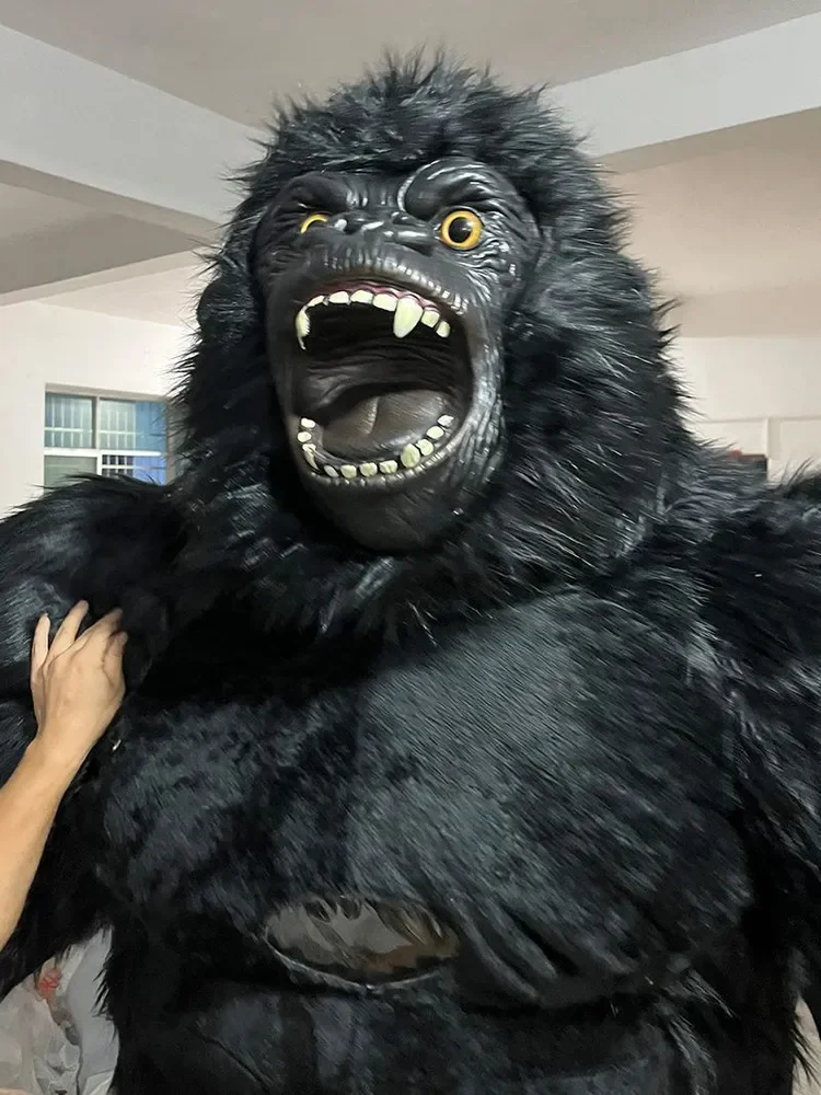 Inflatable 2M/2.6M/3M Big King Kong Gorilla Mascot Cosplay Costumes Party Advertising Plush Cartoon Doll Clothing Adult