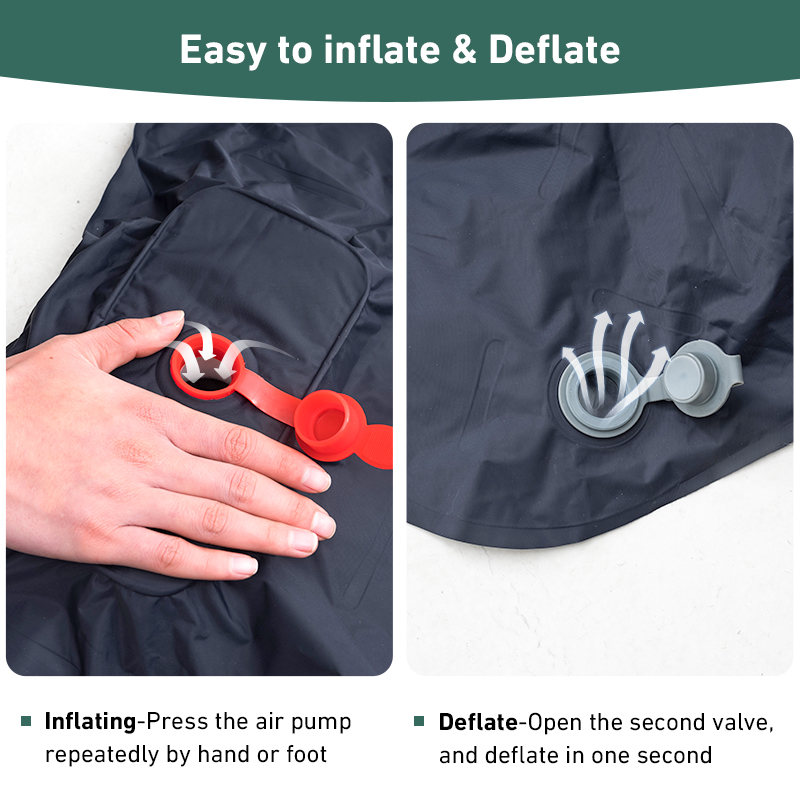 Inflatable Backpacking Mat with Built In Air Pump
