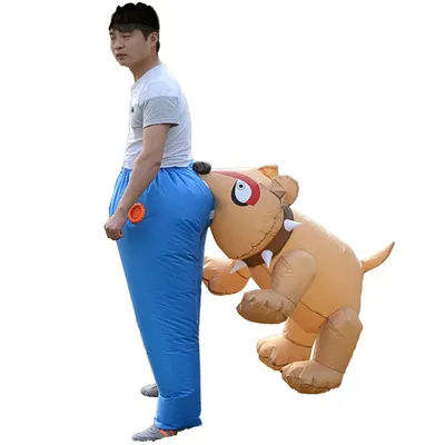 Inflatable Dog Bites the Buttock Costume Toy Funny Christmas and Halloween Are Conspicuous Outdoor Clothing For Adult