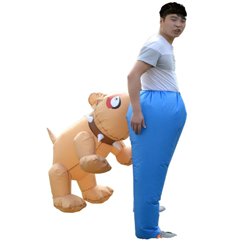 Inflatable Dog Bites the Buttock Costume Toy Funny Christmas and Halloween Are Conspicuous Outdoor Clothing For Adult