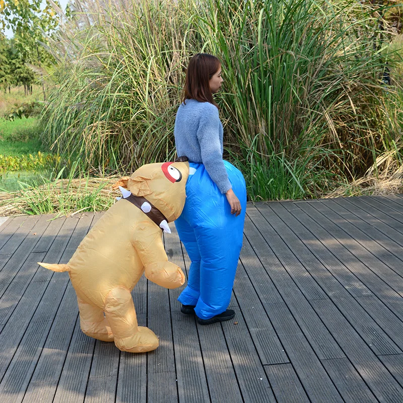 Inflatable Dog Bites the Buttock Costume Toy Funny Christmas and Halloween Are Conspicuous Outdoor Clothing For Adult