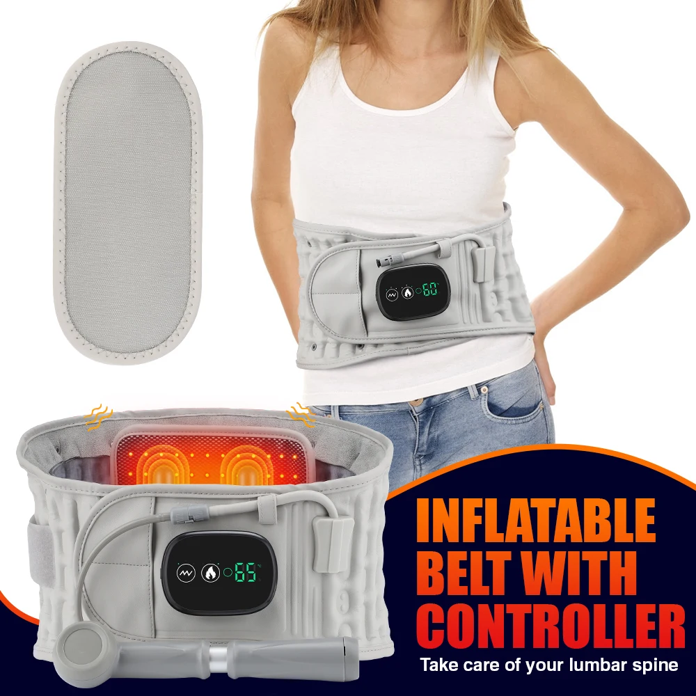 Inflatable Heating Vibration Massage Belt Waist Support Back Relief Fatigue Airbag Abdomen USB Rechargeable Comfort Inflatable Heating Vibration Massage Belt Waist Support Back Relief Fatigue Airbag Abdomen USB Rechargeable Comfort