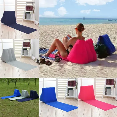 Inflatable Lounger Beach Mat with Backrest