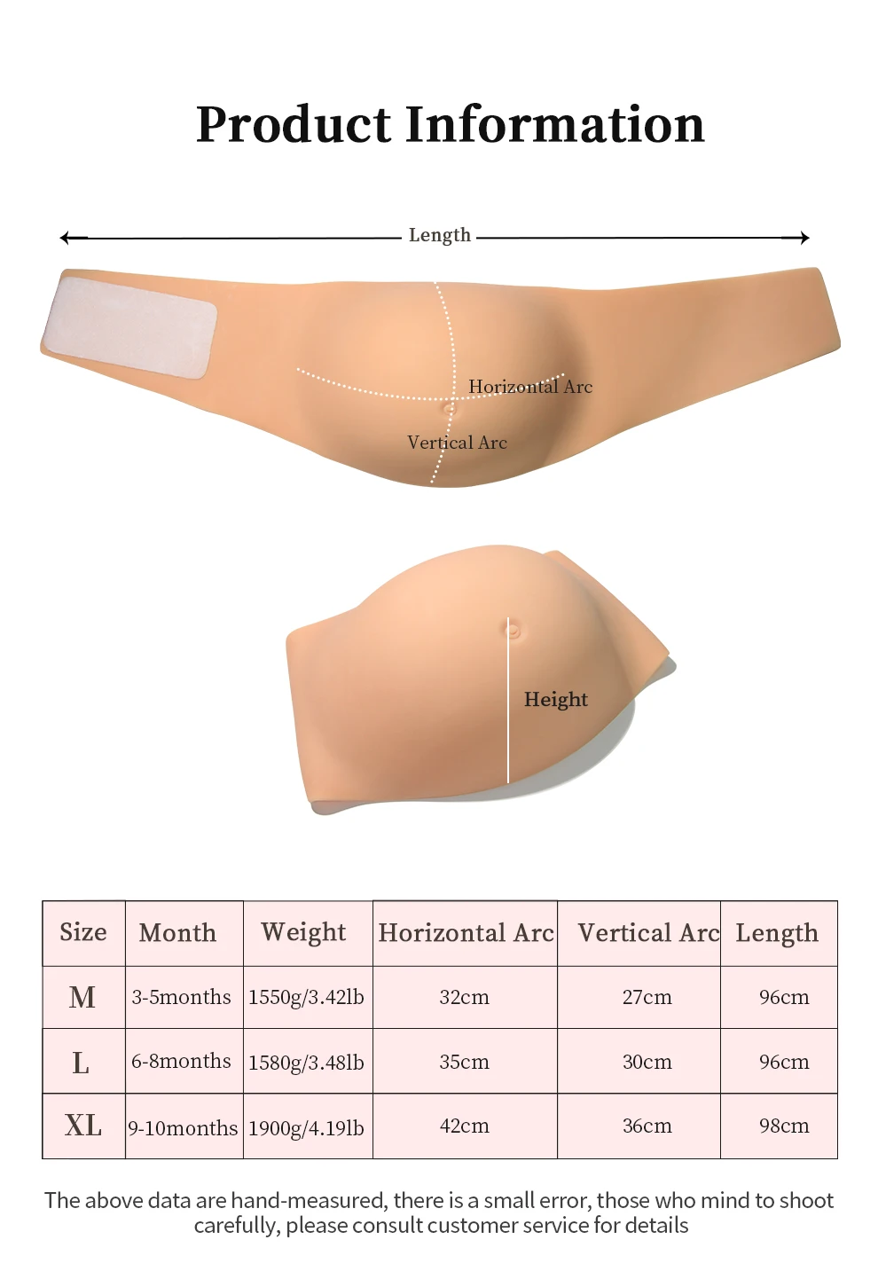 Inflatable Skinless Silicone Belly Lightweight Fake Pregnant Belly Props Transformation Unisex Belly Oversized Twins