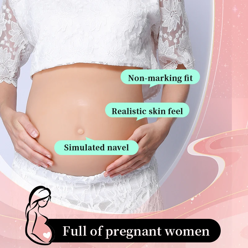 Inflatable Skinless Silicone Belly Lightweight Fake Pregnant Belly Props Transformation Unisex Belly Oversized Twins