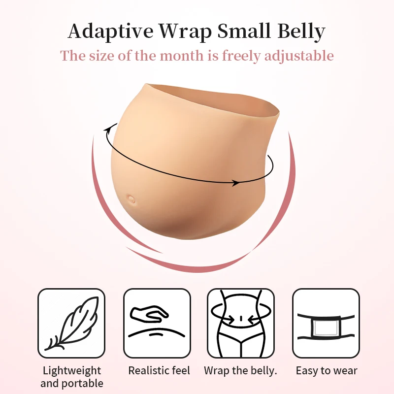 Inflatable Skinless Silicone Belly Lightweight Fake Pregnant Belly Props Transformation Unisex Belly Oversized Twins