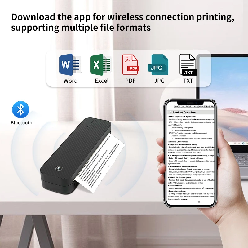 Inkless Portable A4 Thermal Printer Bluetooth PDF Excel Word Document Printing Machine Paper Roll For Office Work Home Inkless Portable A4 Thermal Printer Bluetooth PDF Excel Word Document Printing Machine Paper Roll For Office Work Home