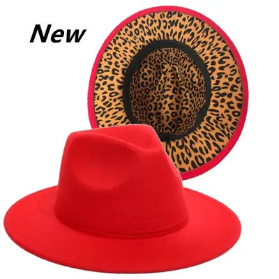 Inner Lining Leopard Print Fedora Hat