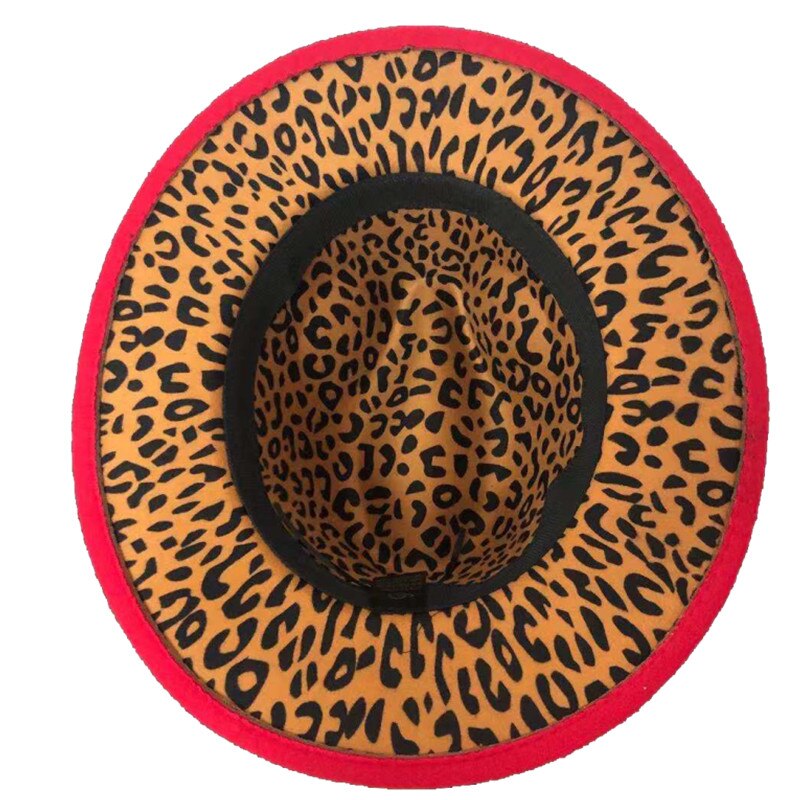 Inner Lining Leopard Print Fedora Hat