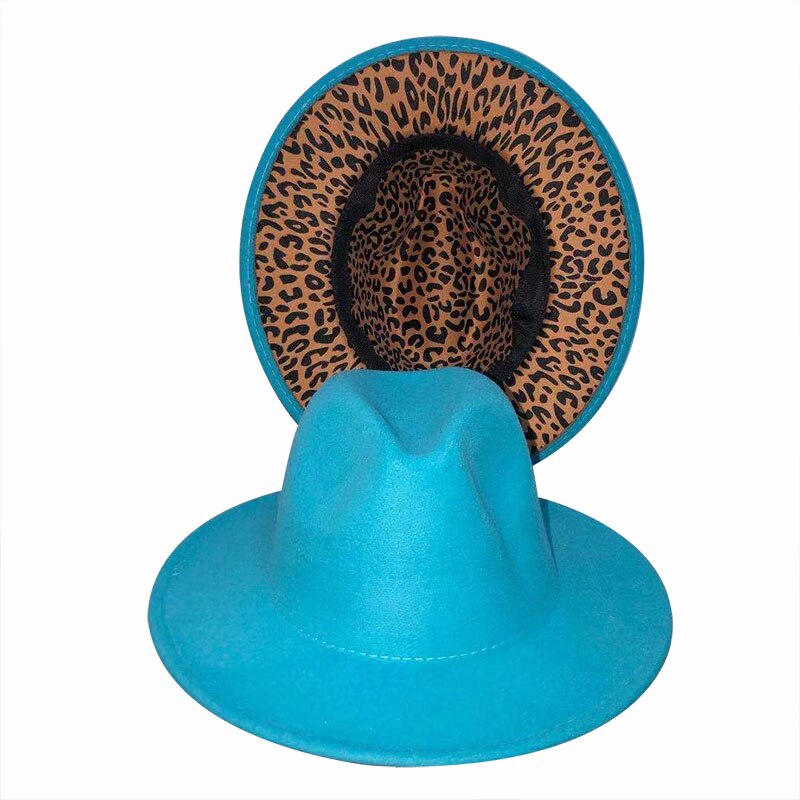 Inner Lining Leopard Print Fedora Hat