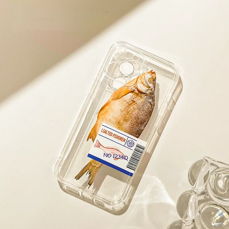 Ins Style Salted Fish Transparent Phone Case for iPhone Case Cute Cover Ins Style Salted Fish Transparent Phone Case for iPhone Case Cute Cover